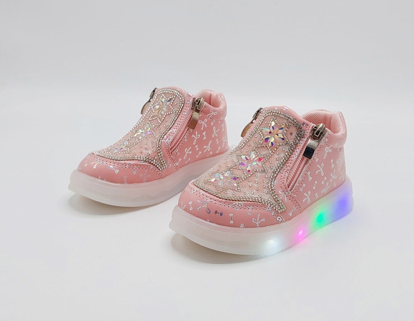 Lights in Sole Fancy Design Sneakers for Kids Girls - MTX201 (Pink)