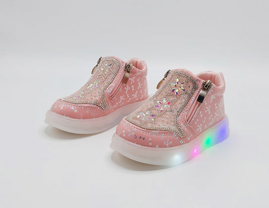 Lights in Sole Fancy Design Sneakers for Kids Girls - MTX201 (Pink)