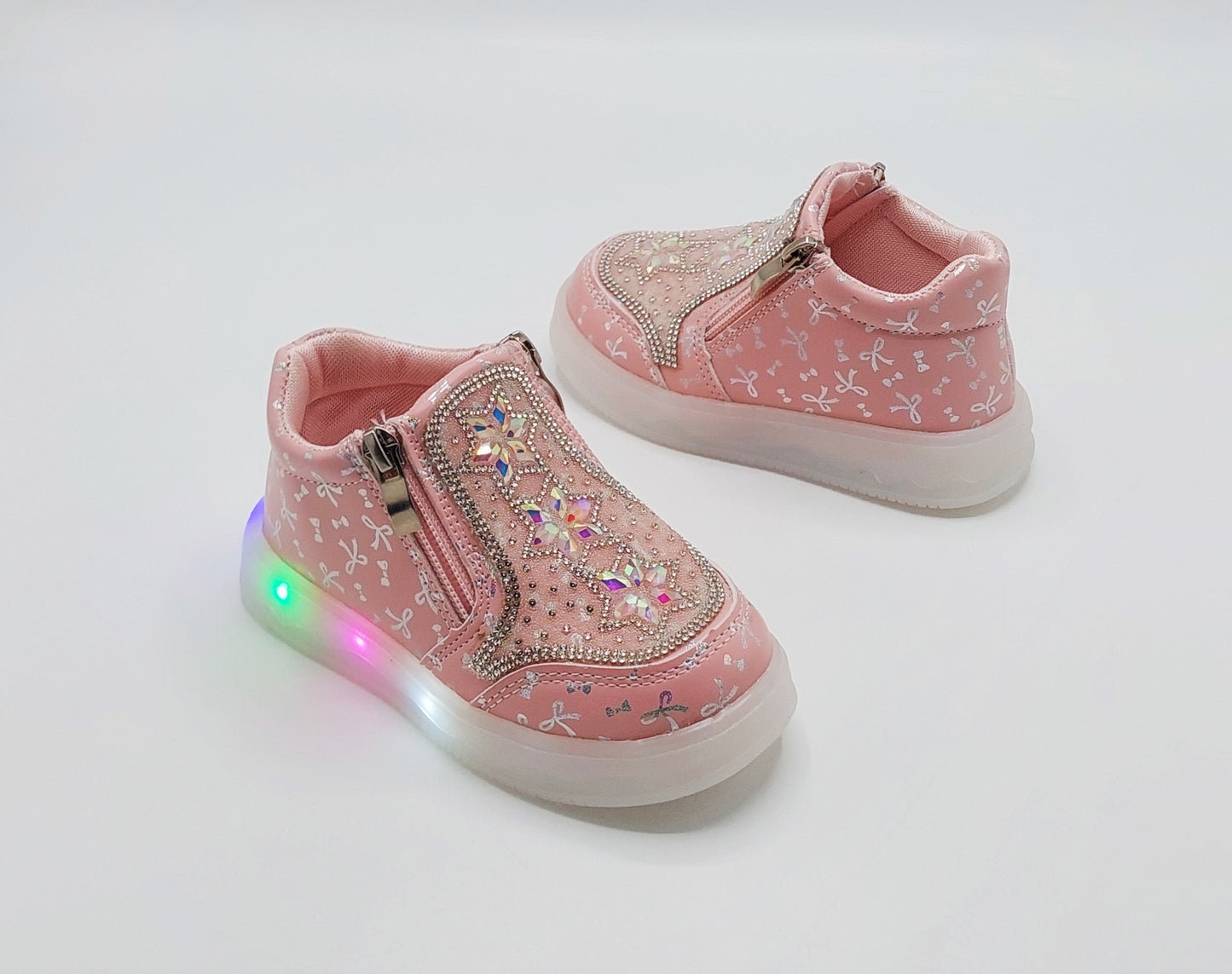 Lights in Sole Fancy Design Sneakers for Kids Girls - MTX201 (Pink)