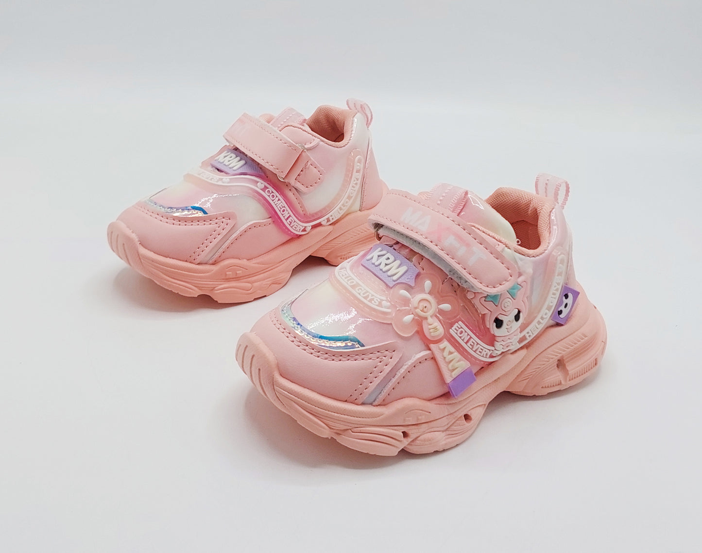 Lights in Sole Cute Design Sneakers for Kids Girls - QK223 (Pink)