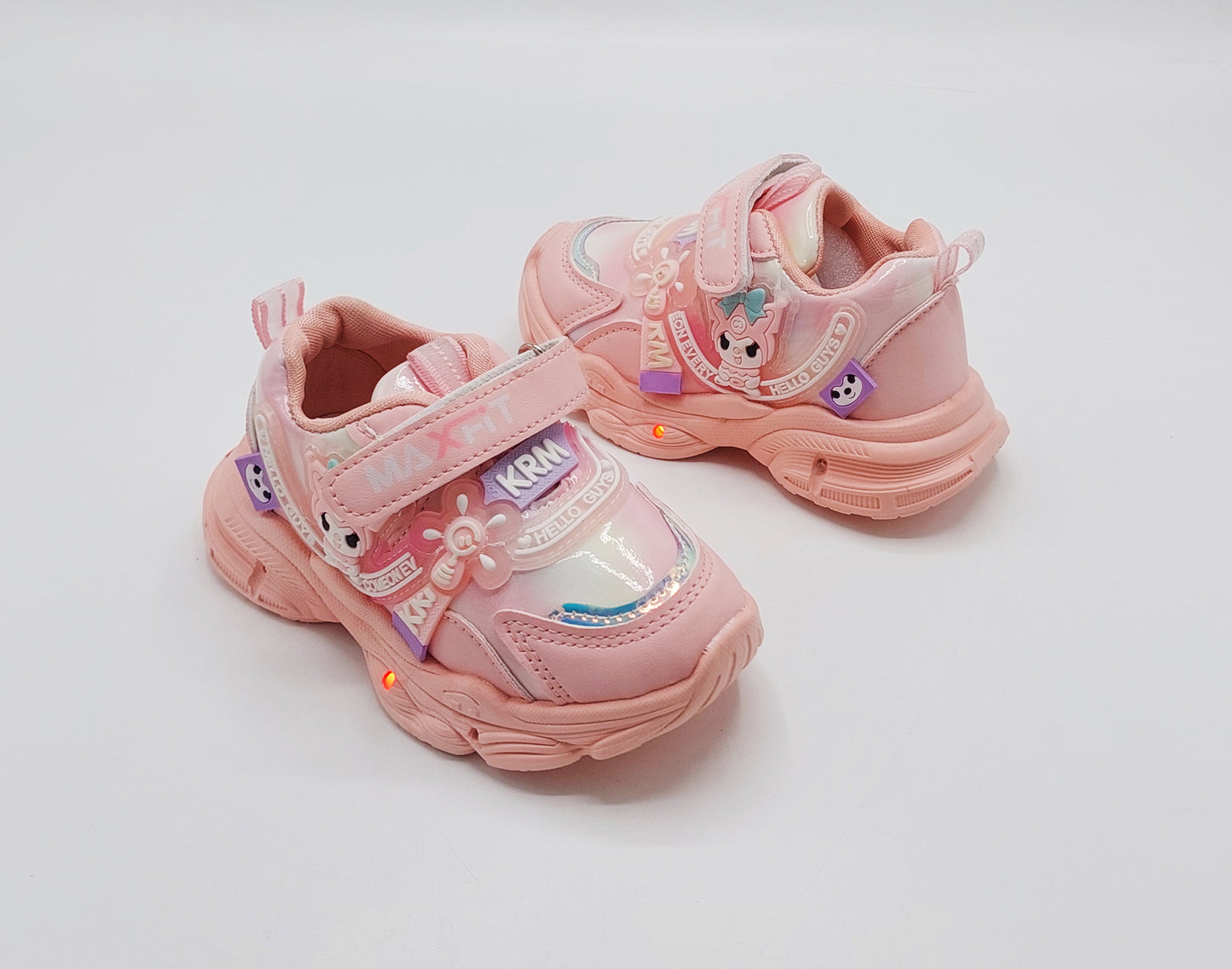 Lights in Sole Cute Design Sneakers for Kids Girls - QK223 (Pink)