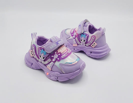 Lights in Sole Cute Design Sneakers for Kids Girls - QK223 (Purple)