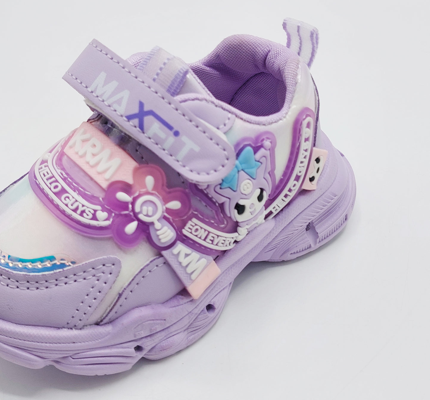 Lights in Sole Cute Design Sneakers for Kids Girls - QK223 (Purple)