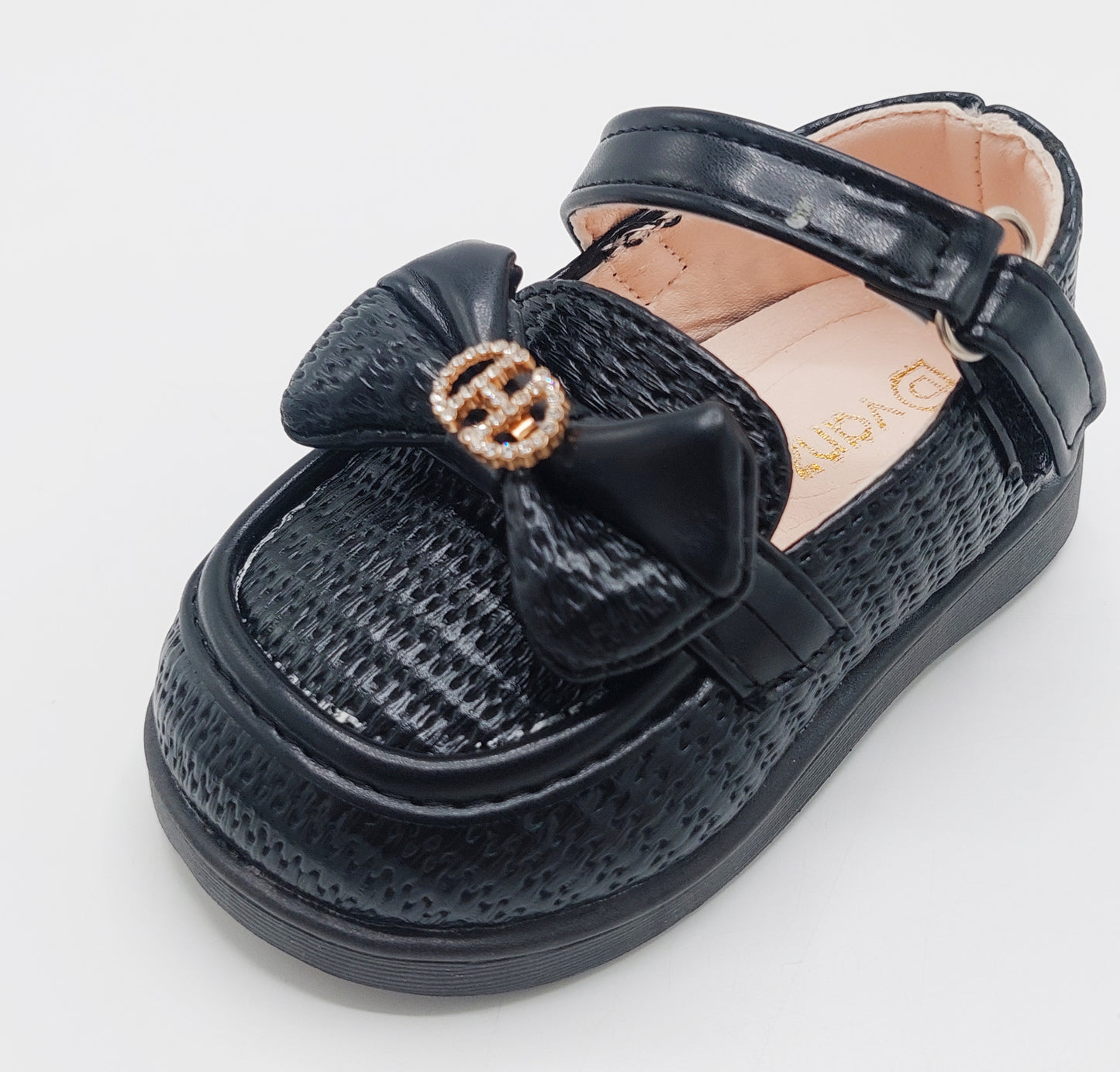 Kids Soft Sole Fancy Pumps - YK19 (Black)