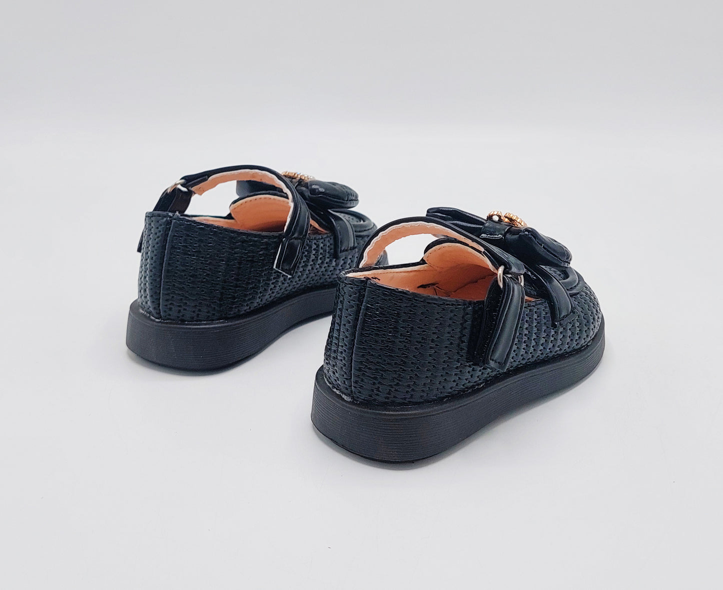 Kids Soft Sole Fancy Pumps - YK19 (Black)