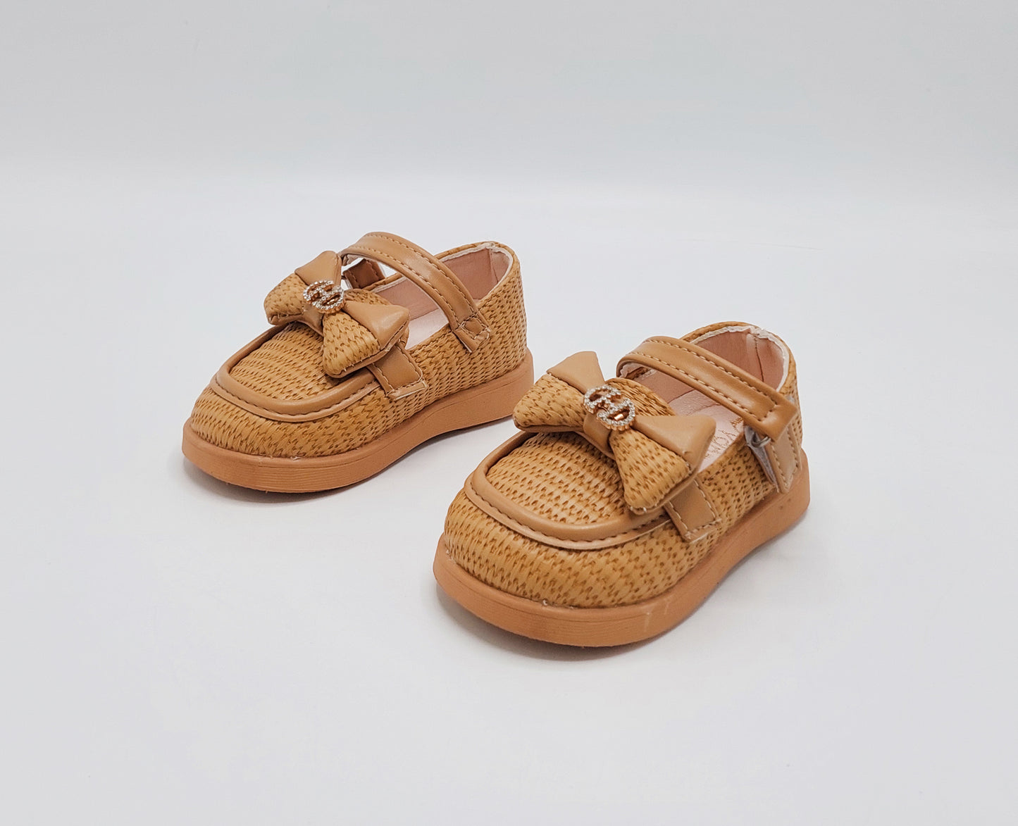 Kids Soft Sole Fancy Pumps - YK19 (Khaki)