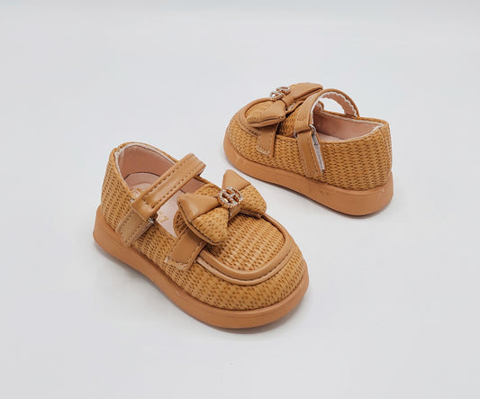 Kids Soft Sole Fancy Pumps - YK19 (Khaki)