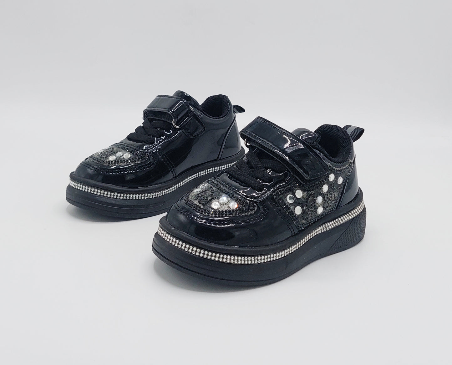 Girls Fancy Look Soft Sneakers for Kids - FMJ217 (Black)