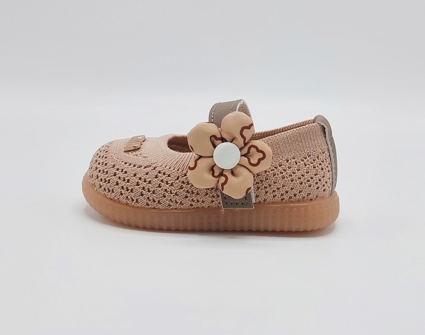 Lights in Sole Soft Sole Fancy Pumps for Kids - A90 (Brown)