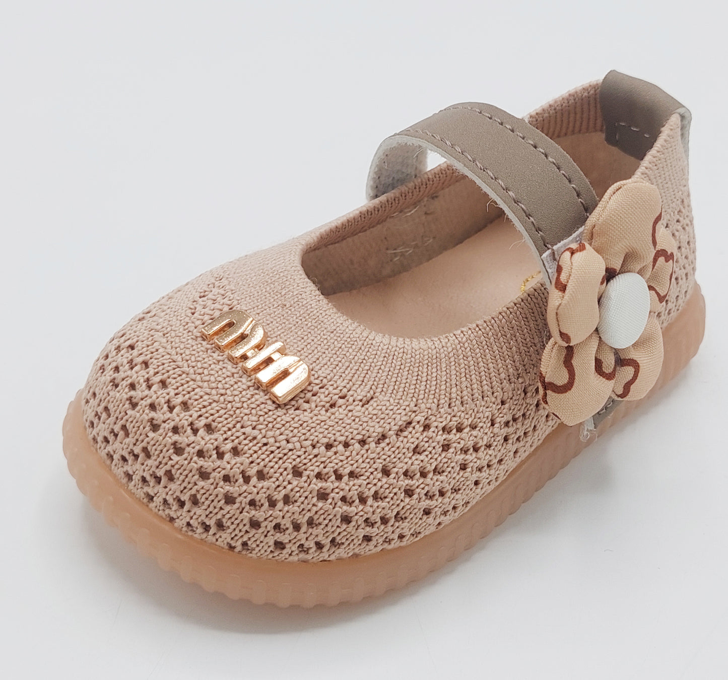 Lights in Sole Soft Sole Fancy Pumps for Kids - A90 (Brown)