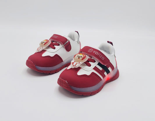 Lights in Sole Cute Design Shoes for Kids - 2001 (Maroon)