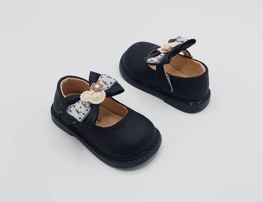 Kids Soft Sole Fancy Pumps - TZ01 (Black)
