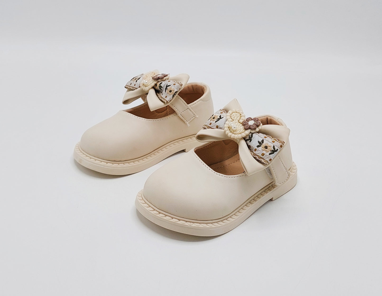 Kids Soft Sole Fancy Pumps - TZ01 (Beige)
