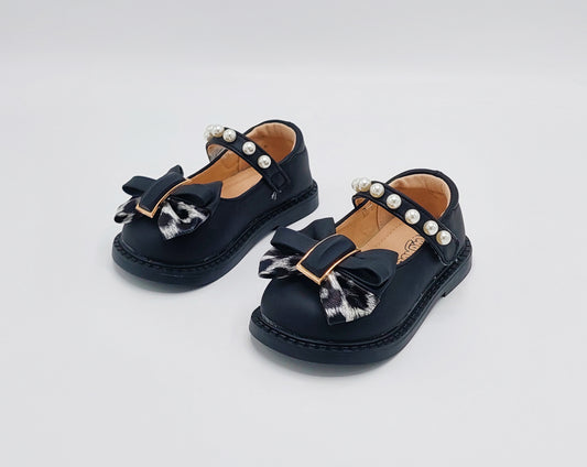 Kids Soft Sole Fancy Pumps - TZ02 (Black)