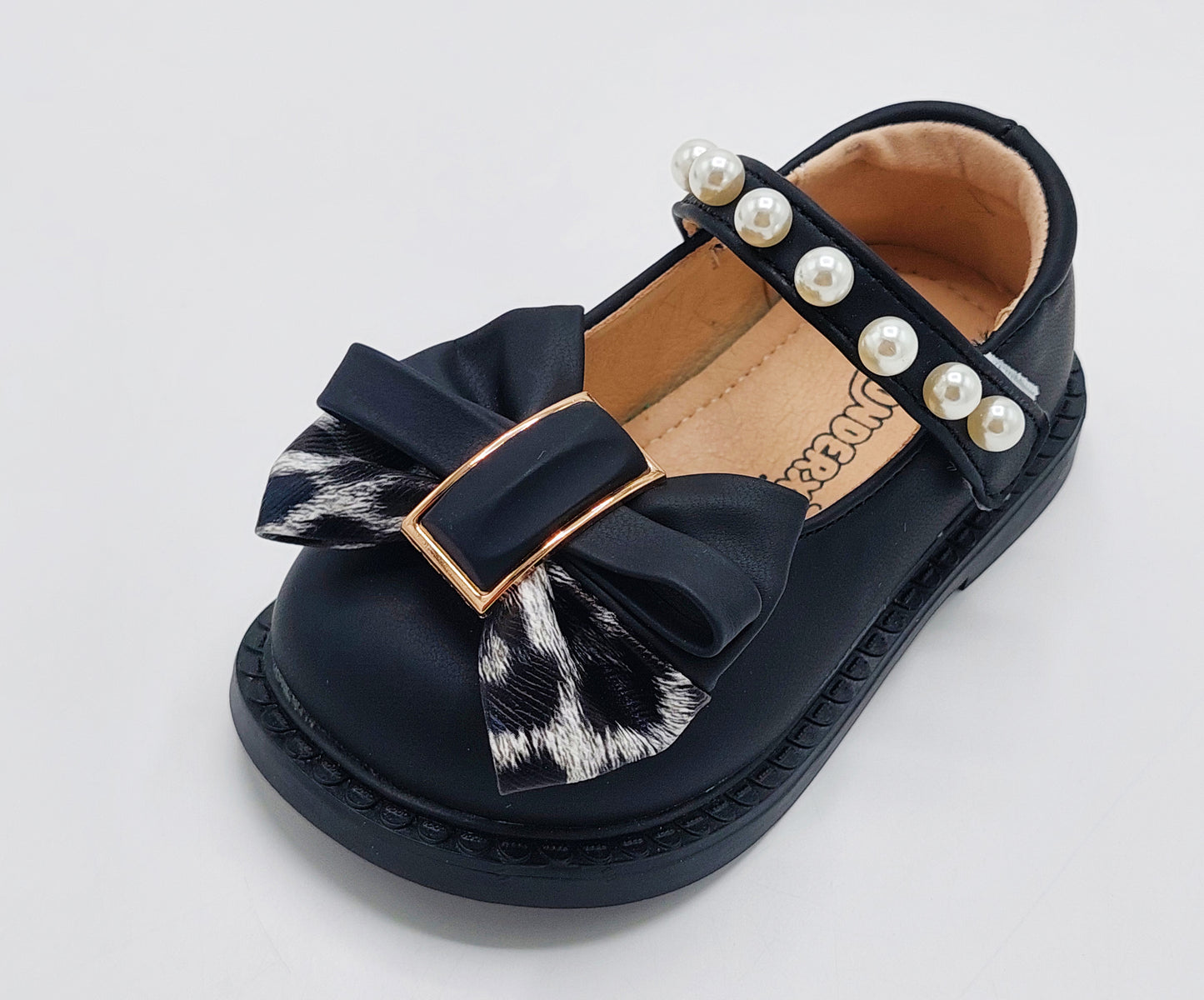 Kids Soft Sole Fancy Pumps - TZ02 (Black)