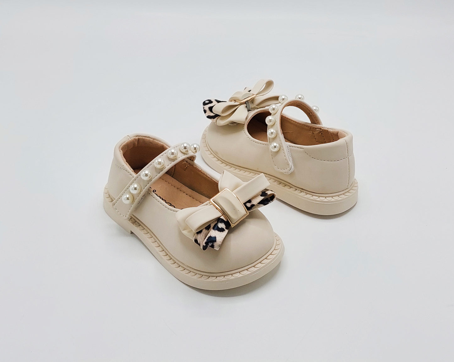 Kids Soft Sole Fancy Pumps - TZ02 (Beige)