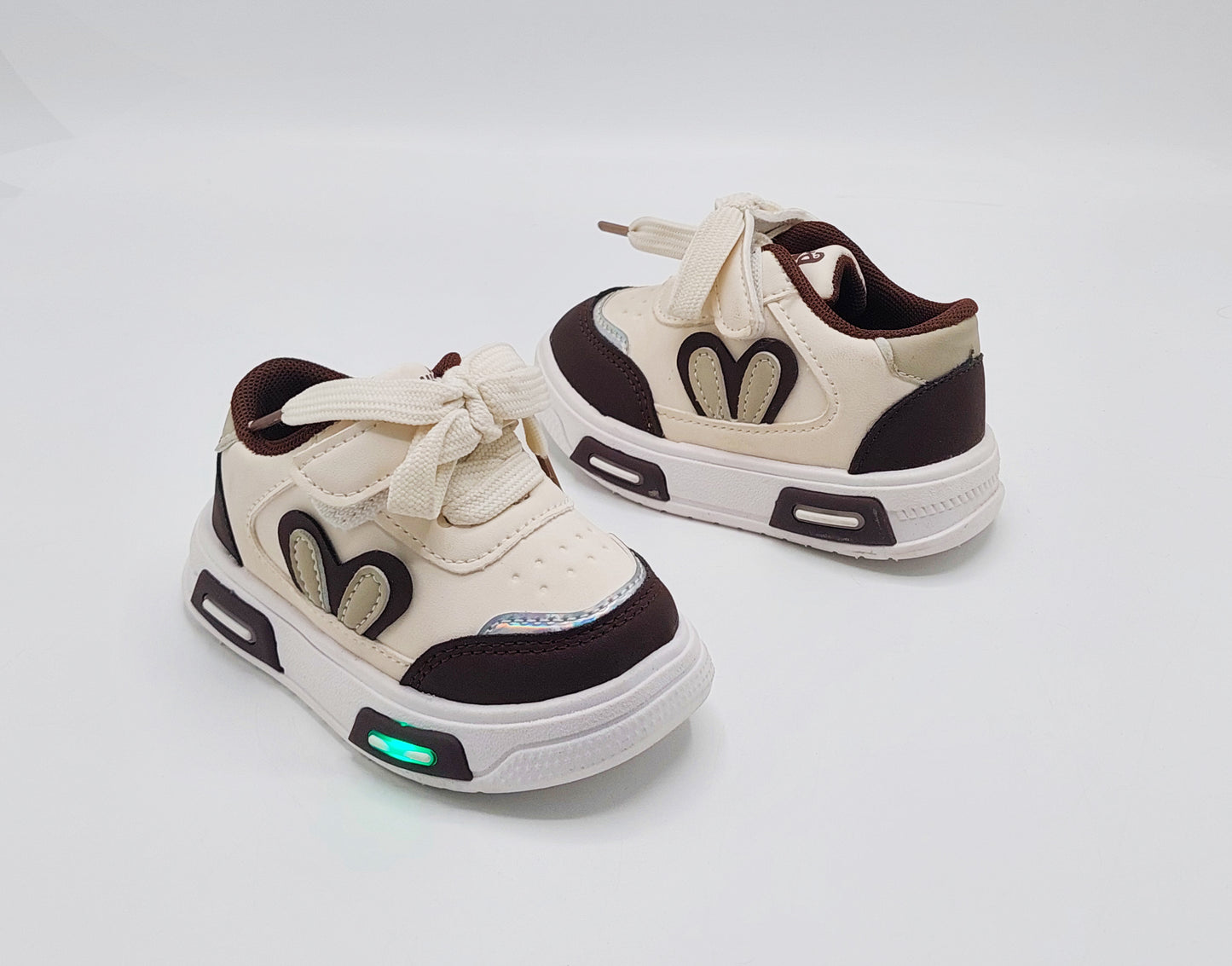Lights in Sole Soft Sole Sneakers for Kids - A65 (Brown)