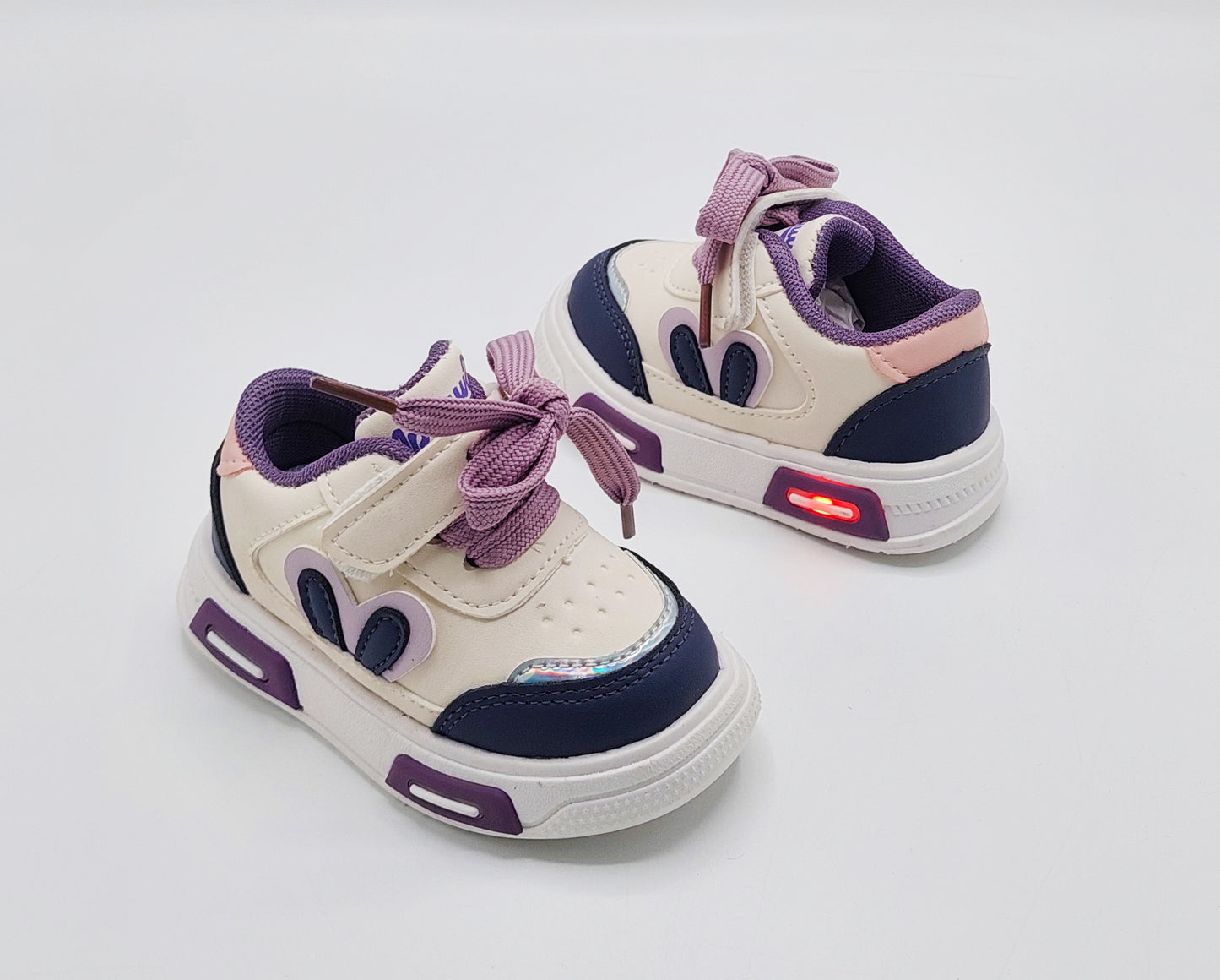 Lights in Sole Soft Sole Sneakers for Kids - A65 (Purple)