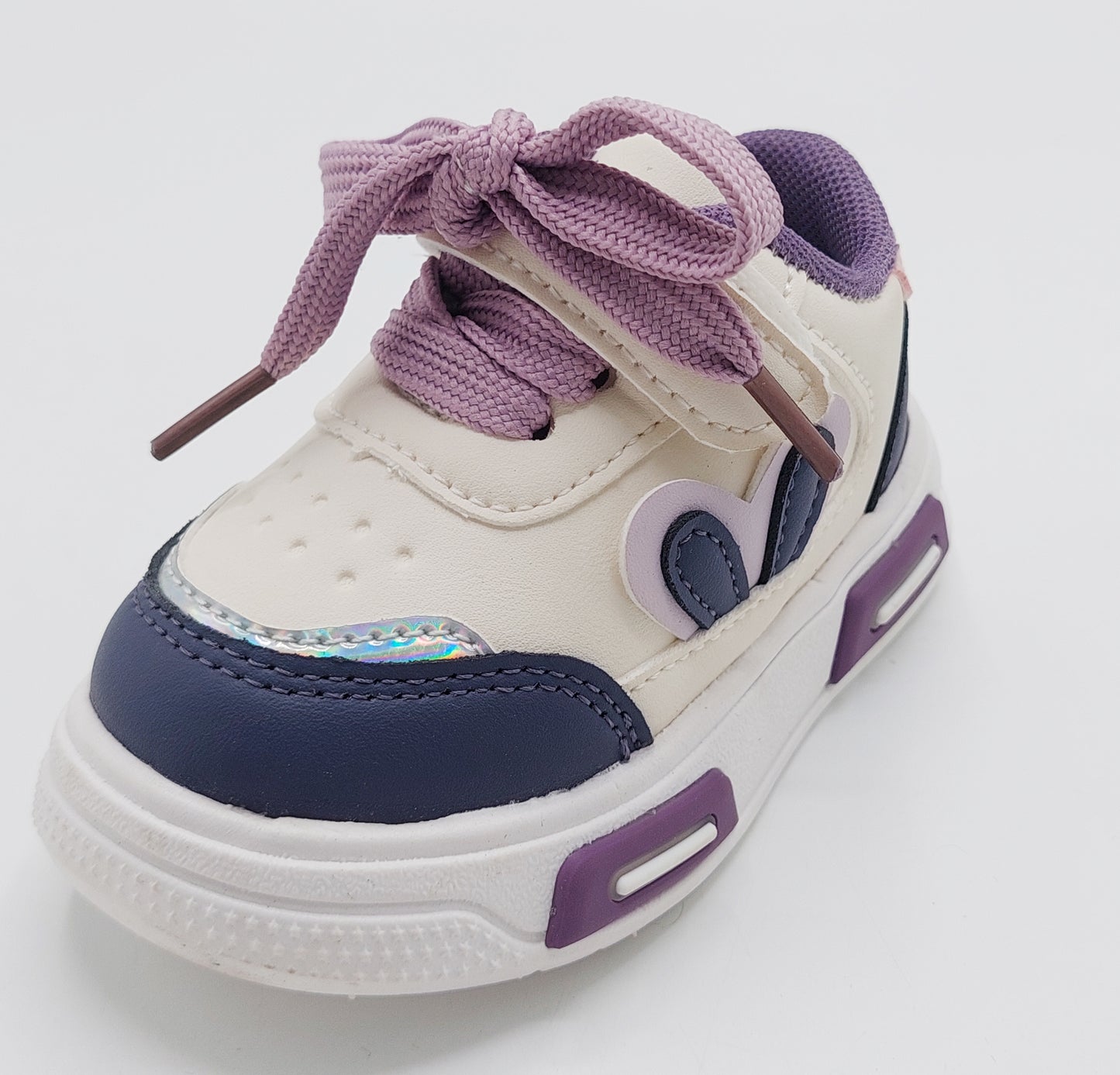 Lights in Sole Soft Sole Sneakers for Kids - A65 (Purple)