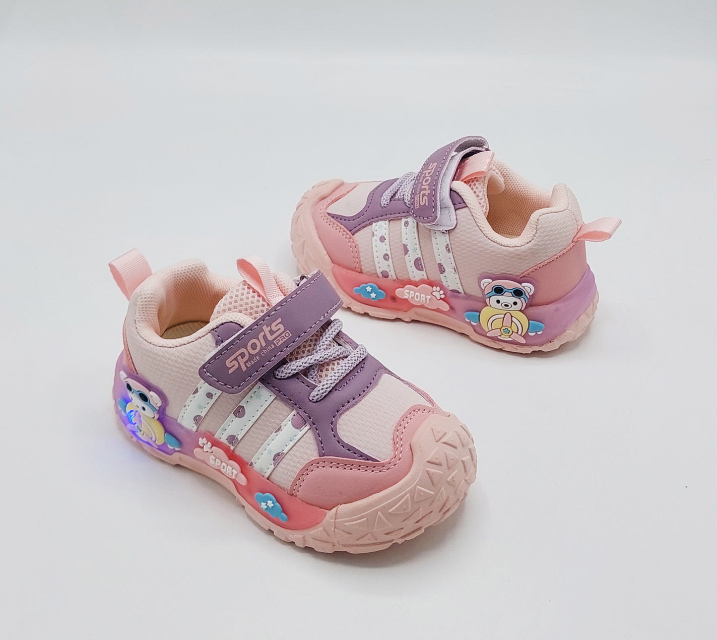 Lights in Sole Cute Design Sneakers for Kids - BTM04 (Pink)