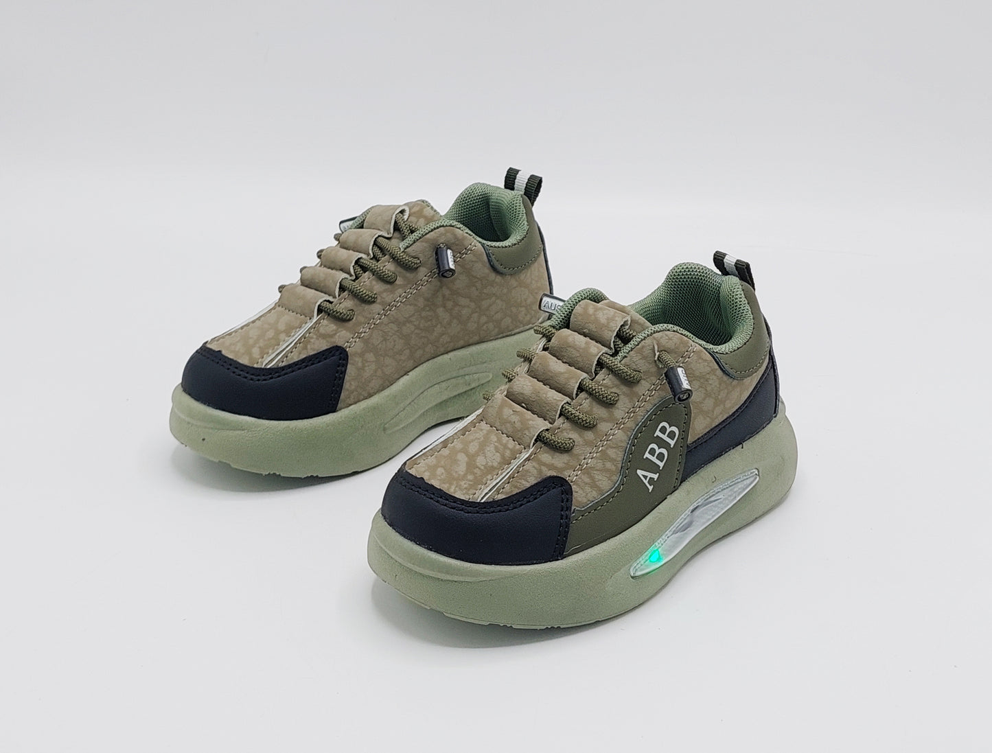 Lights in Sole New Trendy Design Sneakers for Kids - ABB512 (Green)