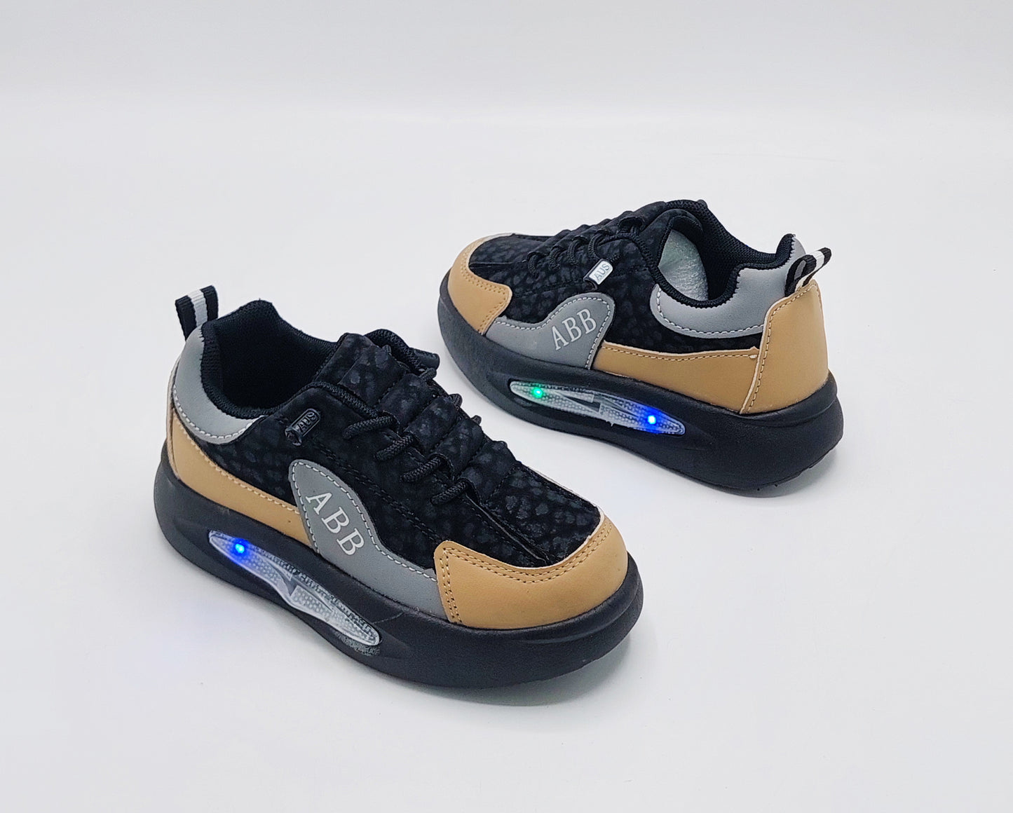Lights in Sole New Trendy Design Sneakers for Kids - ABB512 (Black)