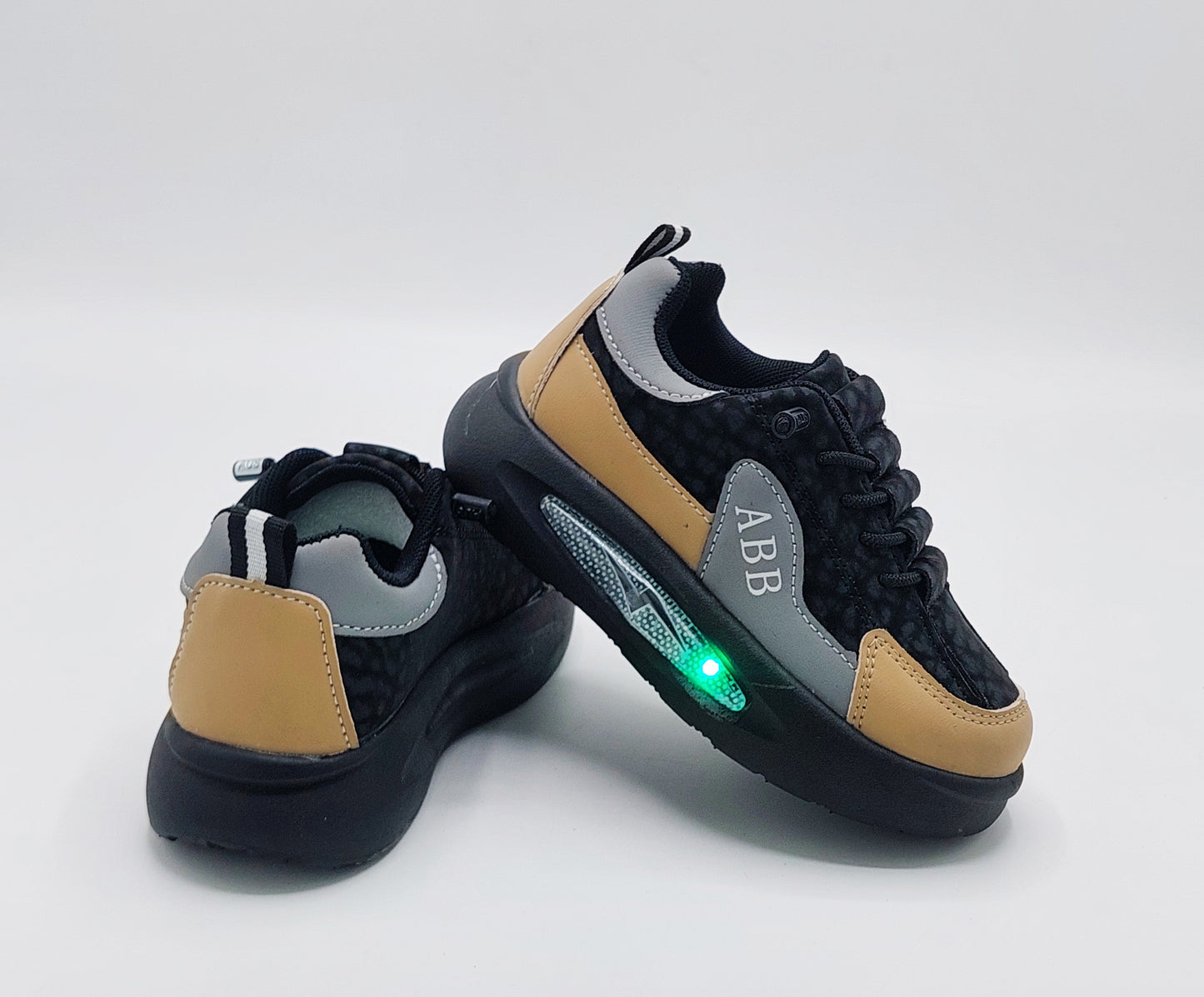 Lights in Sole New Trendy Design Sneakers for Kids - ABB512 (Black)