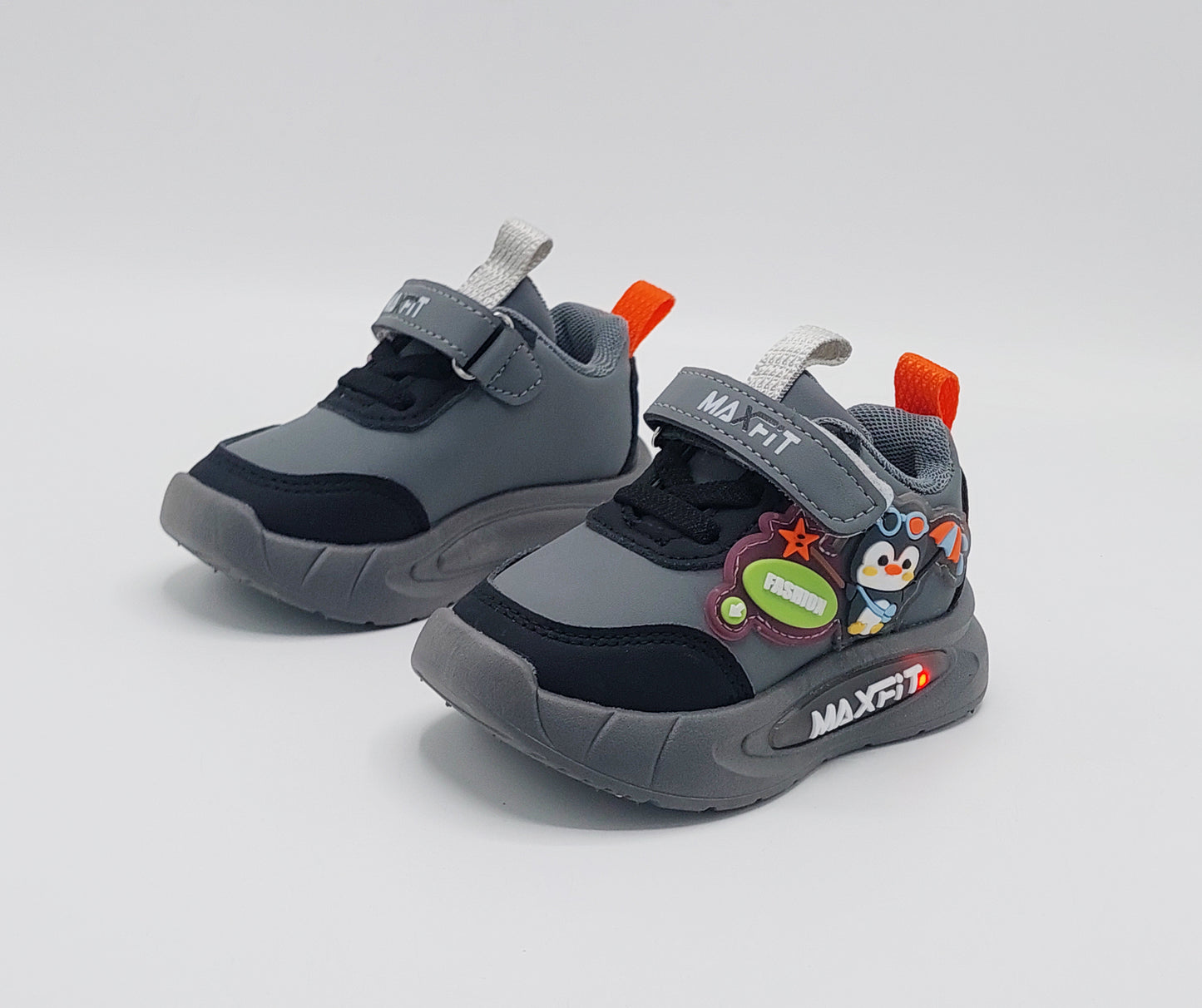 Lights in Sole Cute Design Shoes For Kids - SR552 (Black)