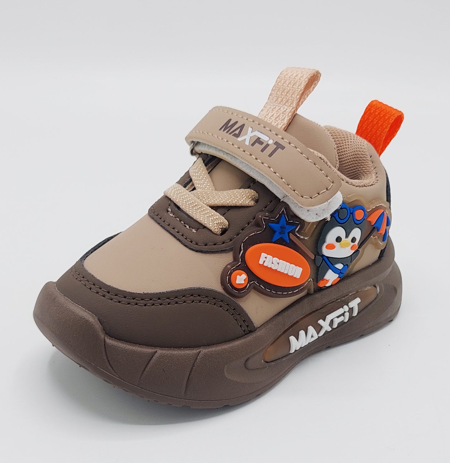Lights in Sole Cute Design Shoes For Kids - SR552 (Brown)