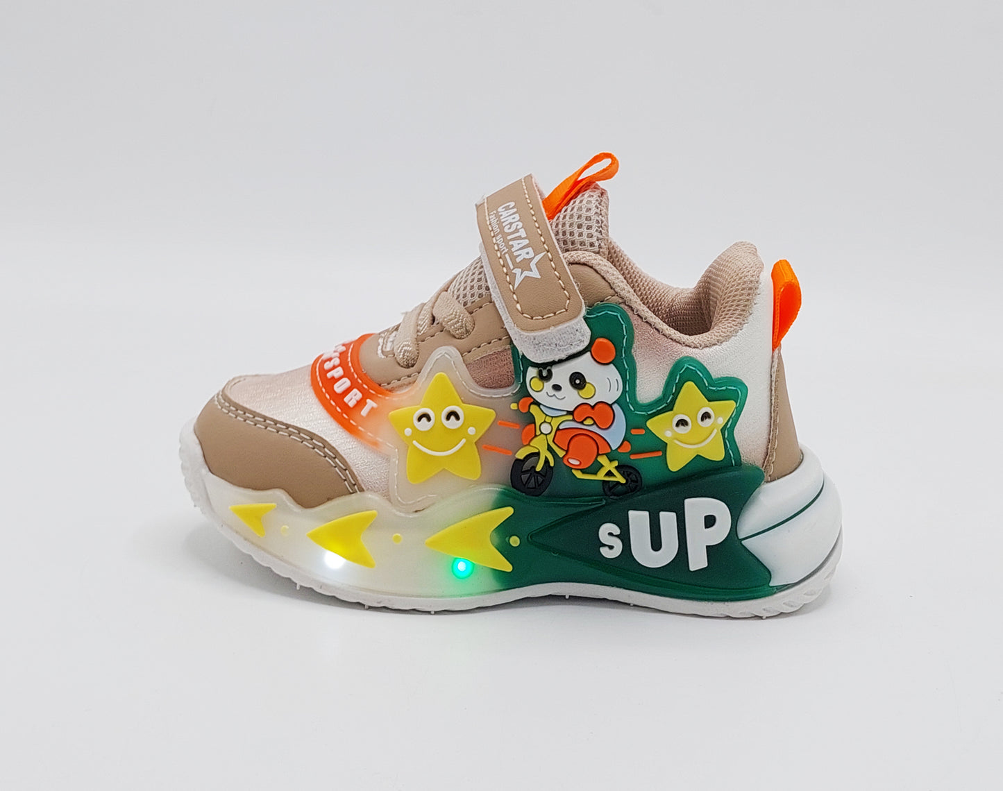 Lights In Sole Cute Design Shoes for Kids - SB14 (Beige)