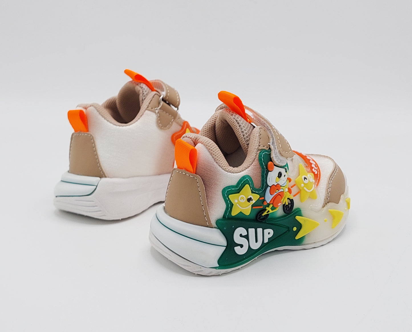 Lights In Sole Cute Design Shoes for Kids - SB14 (Beige)