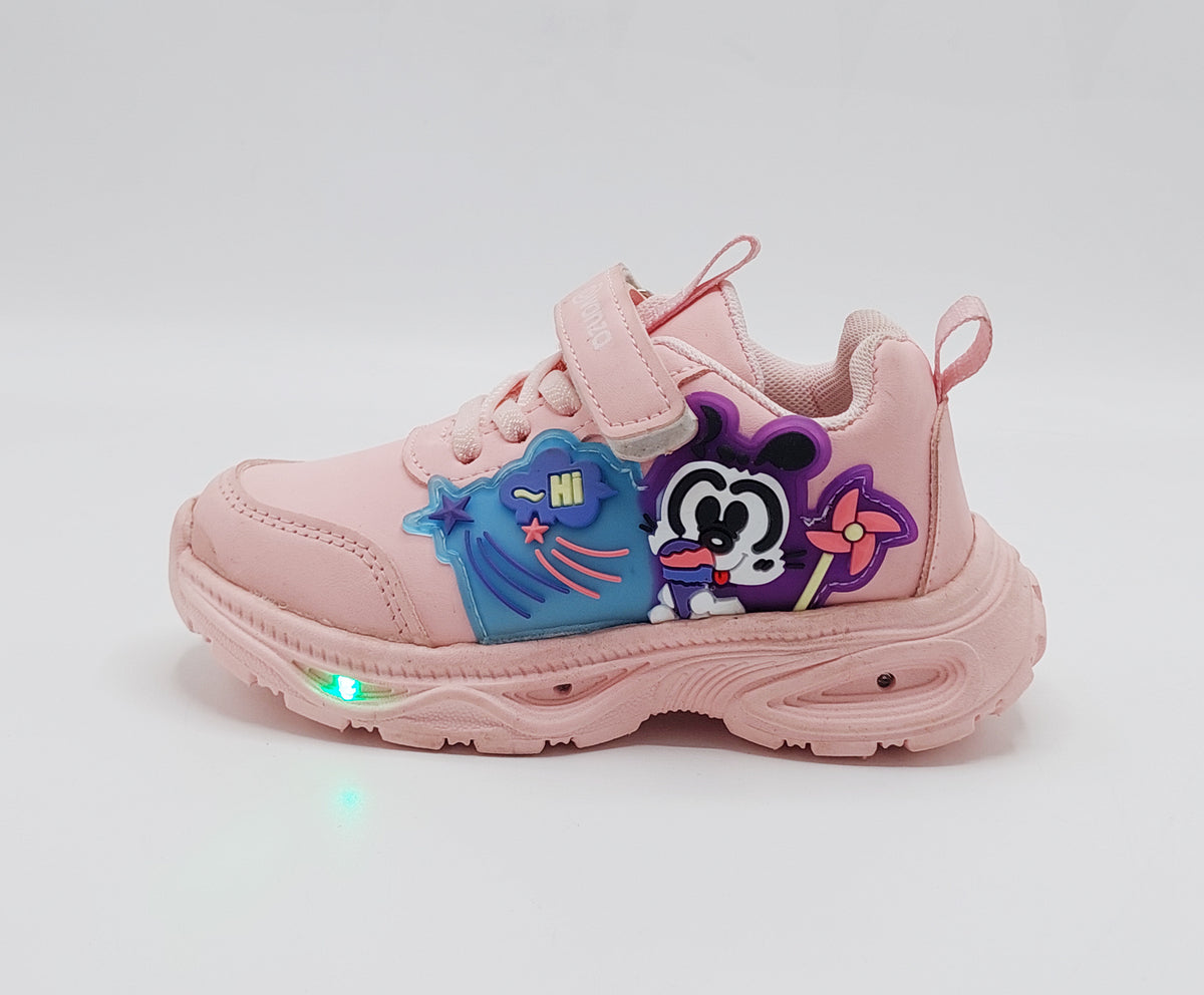 Lights in Sole Mickey theme Shoes for Kids - DVM1 (Pink)
