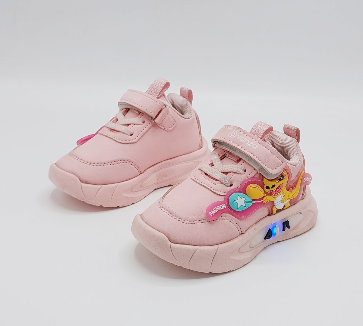 Lights in Sole Dino theme Shoes for Kids - DVM3 (Pink)
