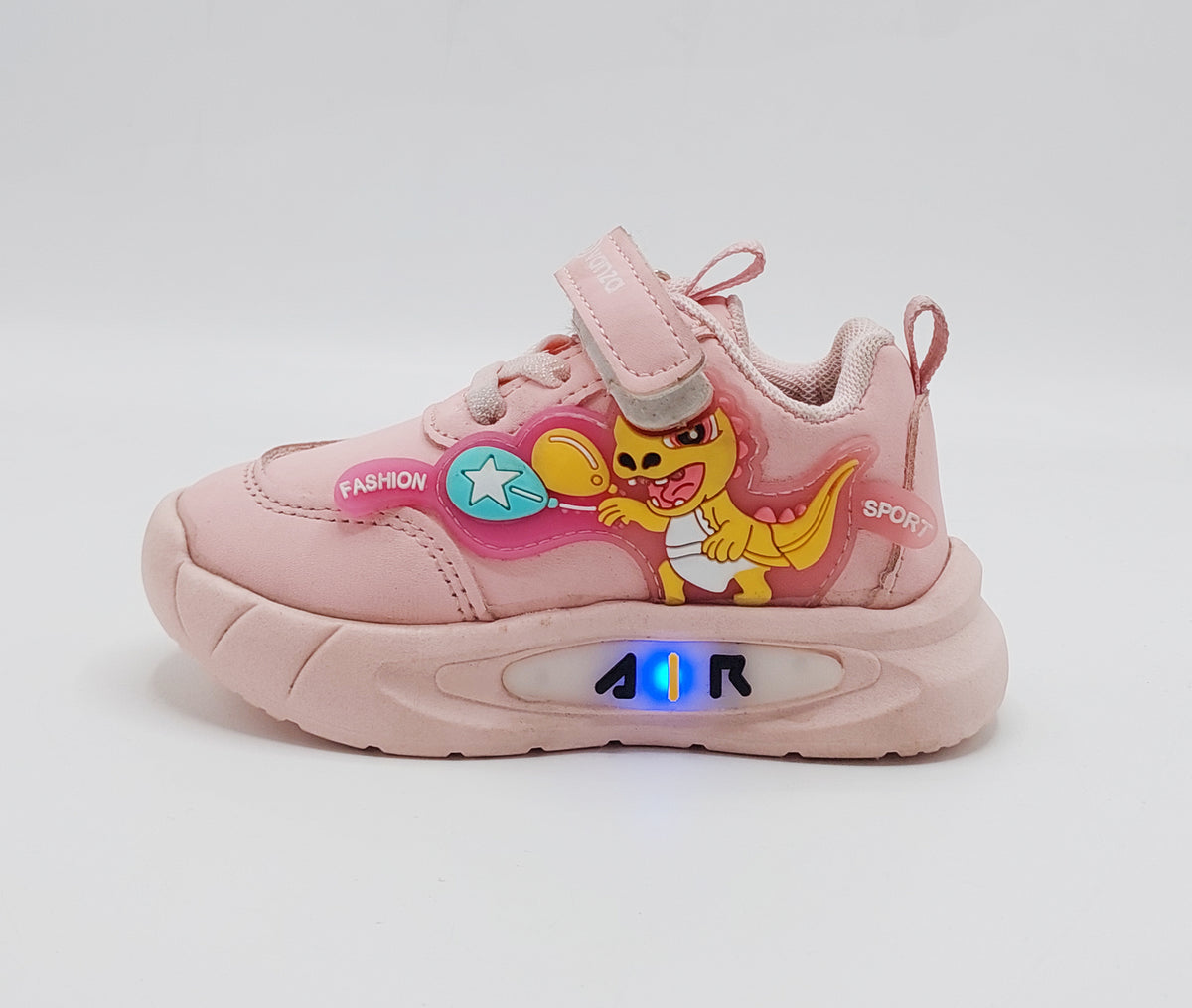 Lights in Sole Dino theme Shoes for Kids - DVM3 (Pink)