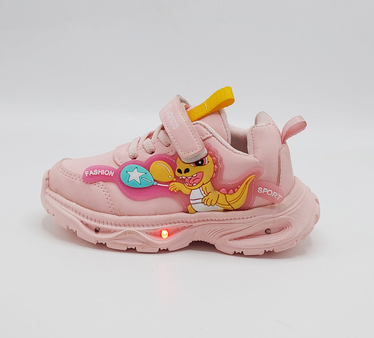 Lights in Sole Dino theme Shoes for Kids - DVM3 (Pink)