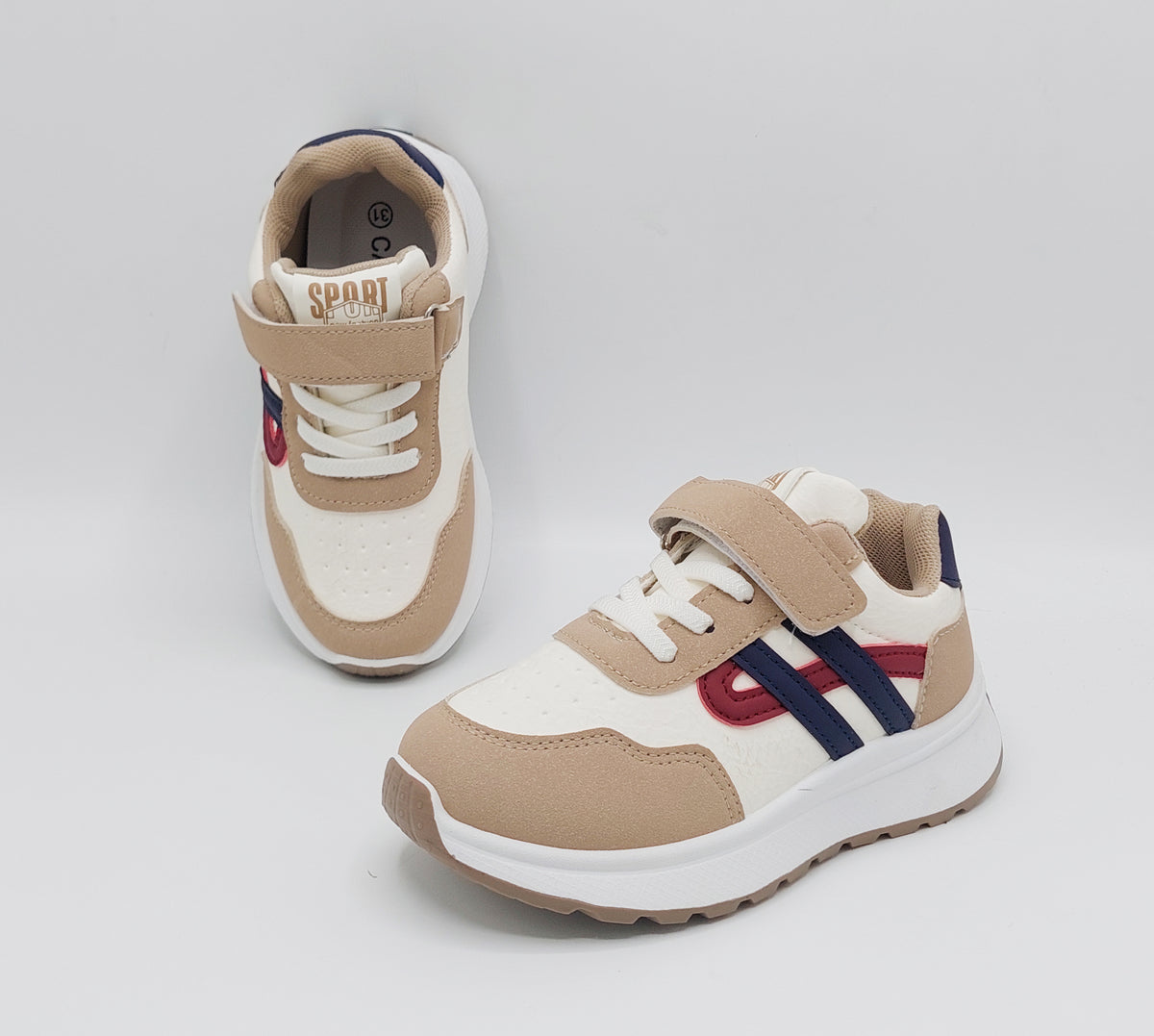 Premium Quality Trendy Look Sneakers for Kids - ART88 (Beige)