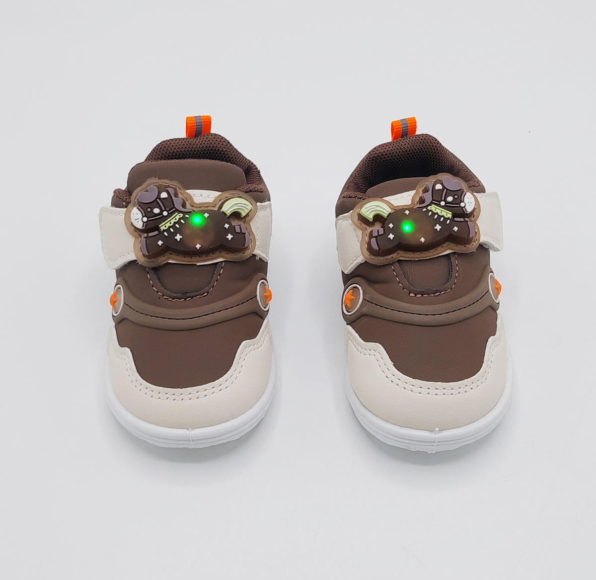 Touch Lights Soft Sole Shoes For Kids - BB1 (Brown)