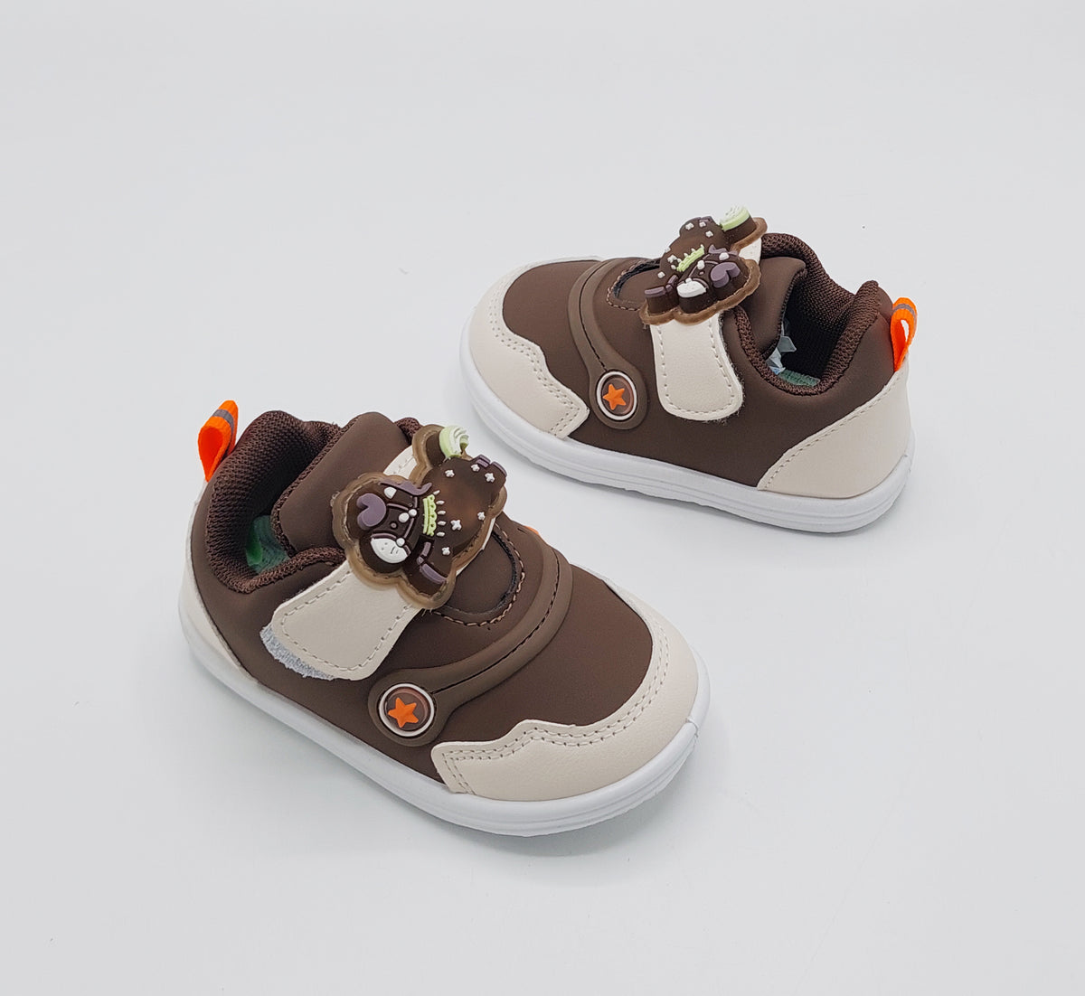 Touch Lights Soft Sole Shoes For Kids - BB1 (Brown)
