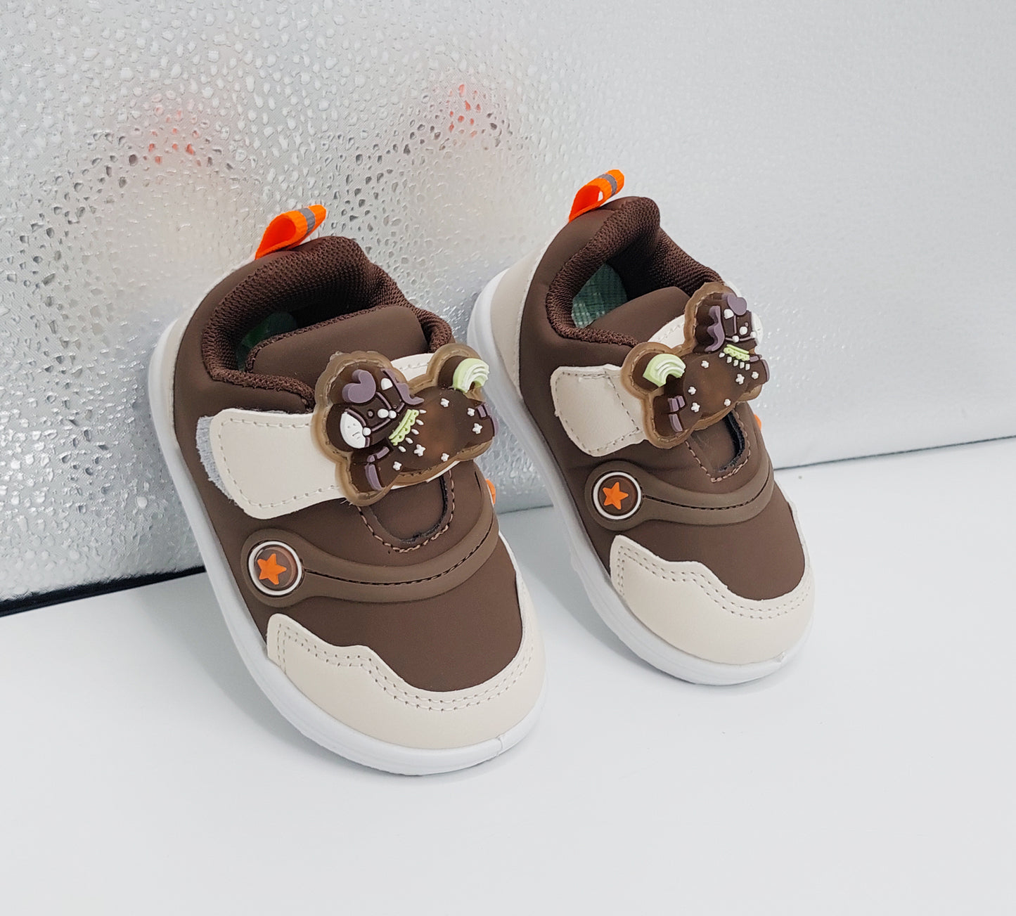Touch Lights Soft Sole Shoes For Kids - BB1 (Brown)