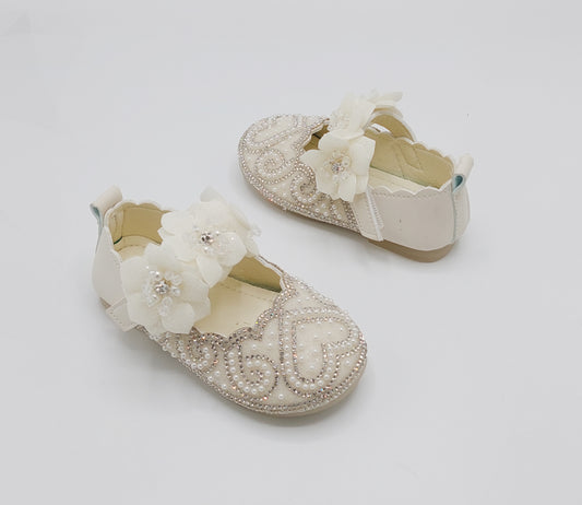 Beautiful Design Fancy Pumps for Kids - TZ302 (Beige)