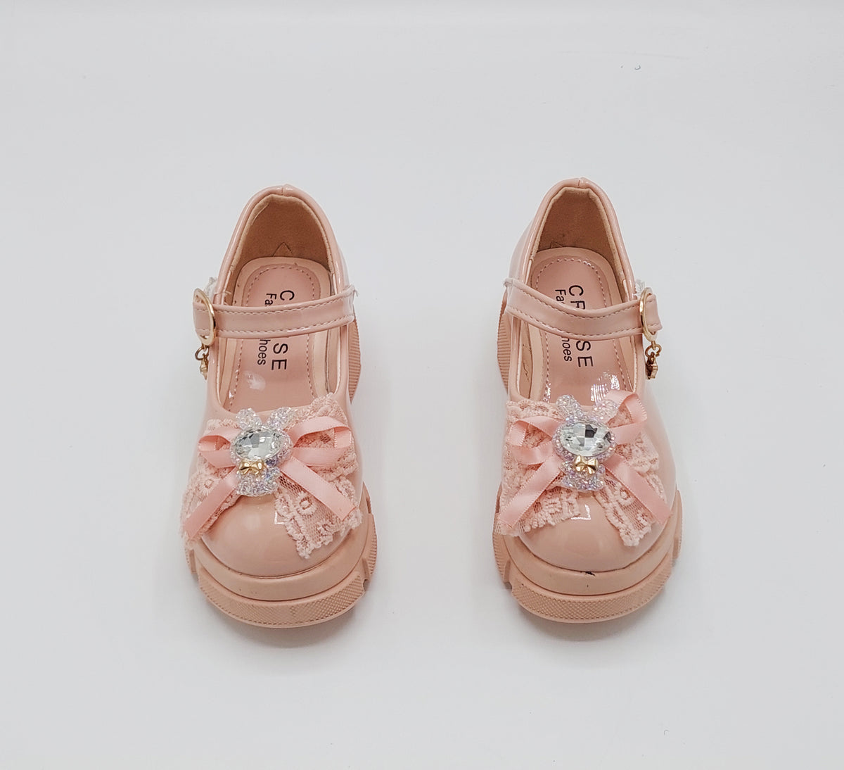 Girl's Beautiful Design Heels Pumps for Kids - PU1 (Pink)
