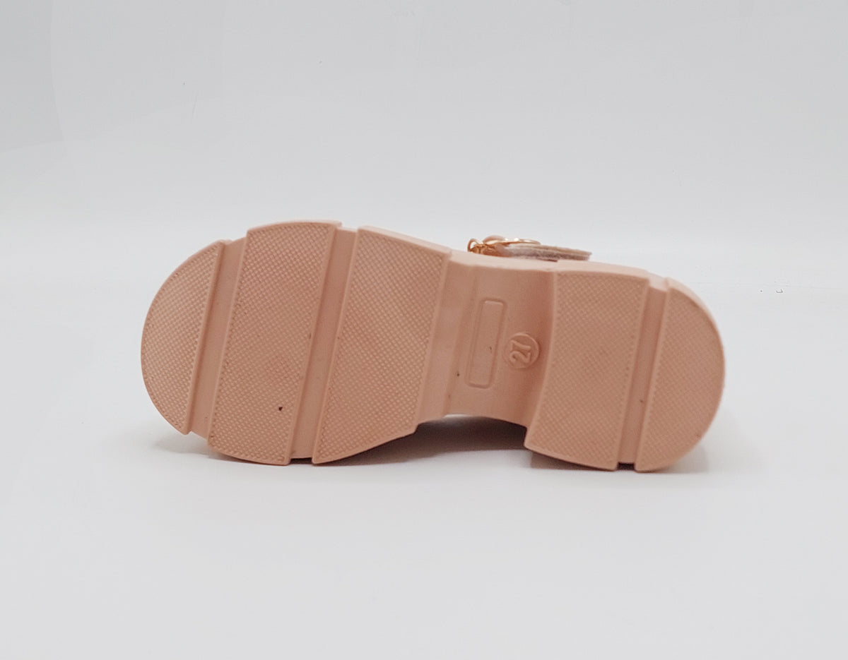 Girl's Beautiful Design Heels Pumps for Kids - PU1 (Pink)