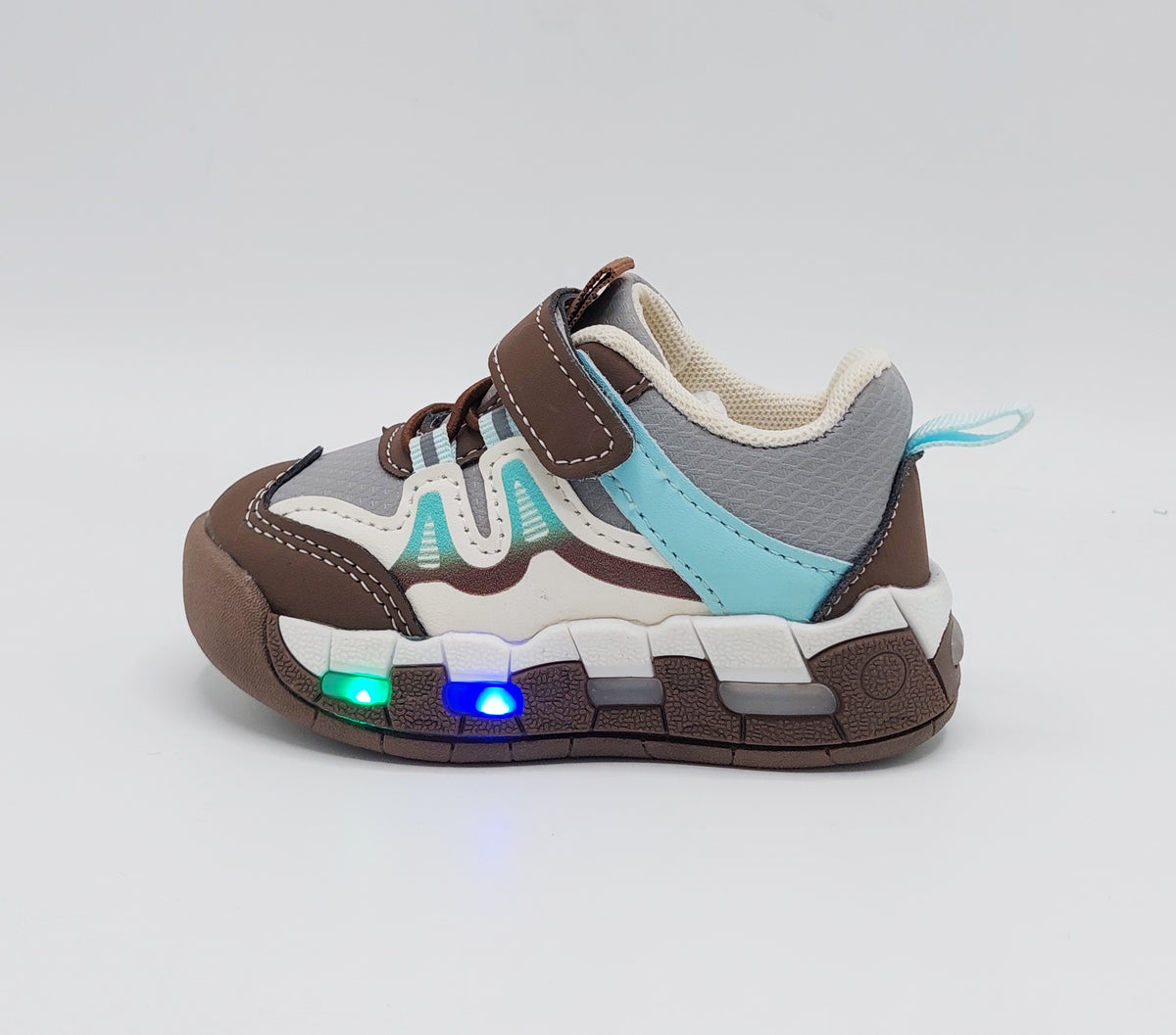 Lights In Sole Trendy Look Sneakers for Kids - BRV1 (Brown)