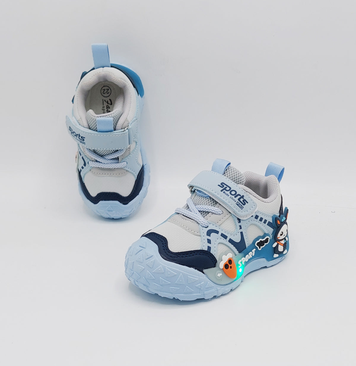 Lights in Sole Cute Design Sneakers for Kids - BG07 (Blue)