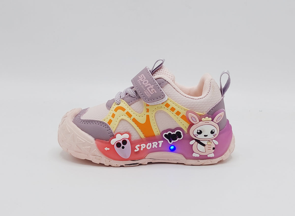 Lights in Sole Cute Design Sneakers for Kids - BG07 (Pink)