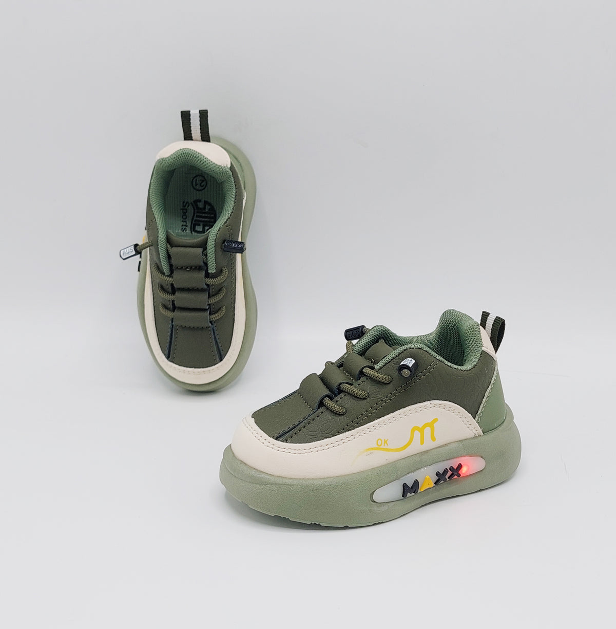 Lights in Sole New Trendy Look Shoes for Kids - MTL02 (Green)
