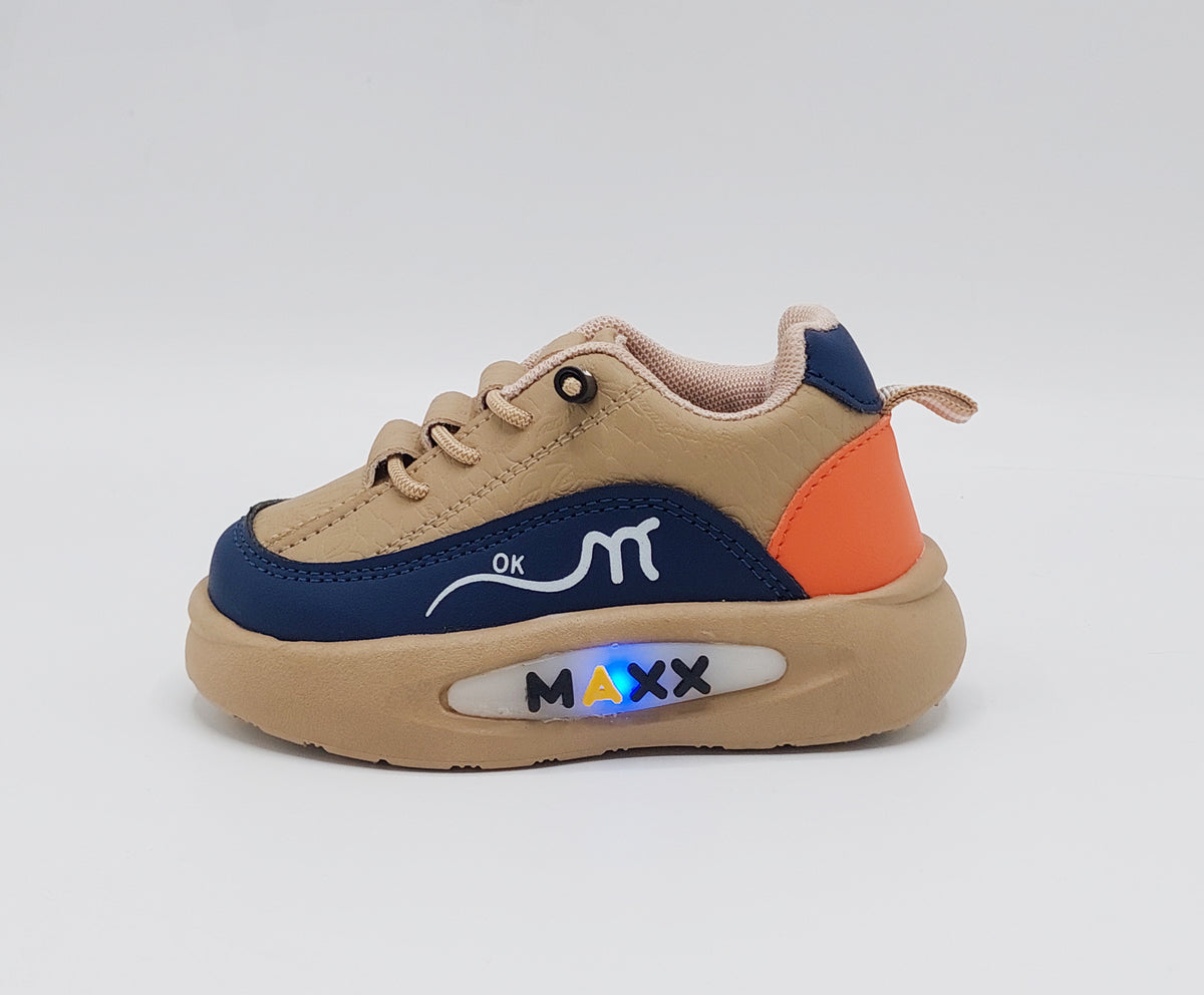 Lights in Sole New Trendy Look Shoes for Kids - MTL02 (Khaki)