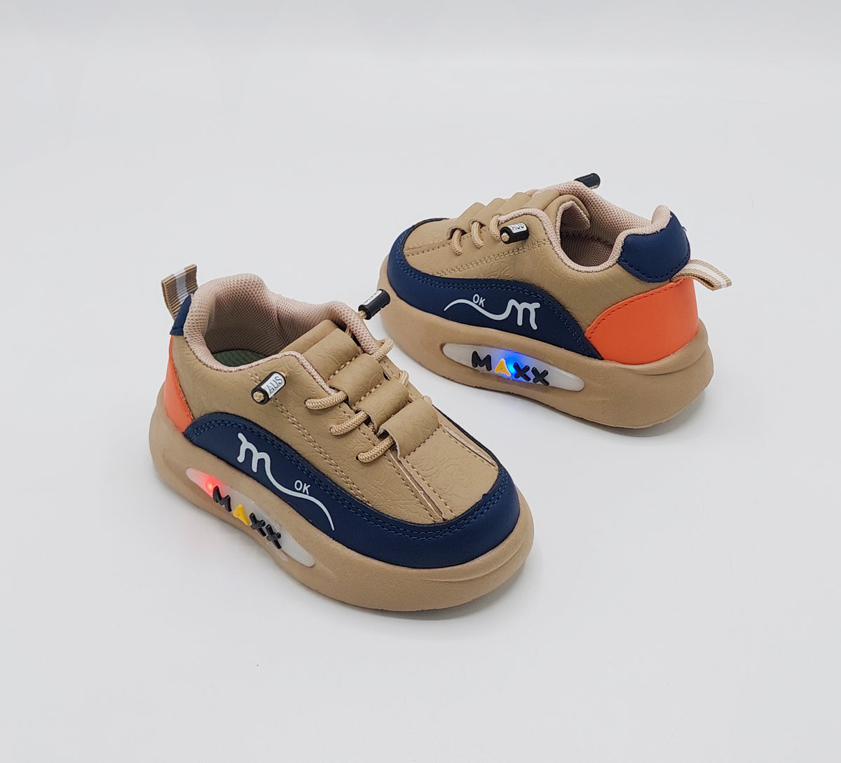 Lights in Sole New Trendy Look Shoes for Kids - MTL02 (Khaki)