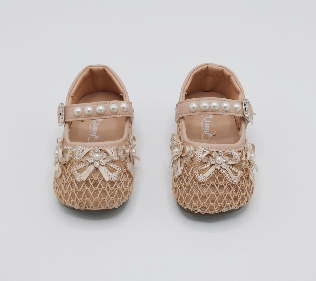 Girl's Beautiful Design Soft Sole Pumps for Kids - JJL01 (Peach)