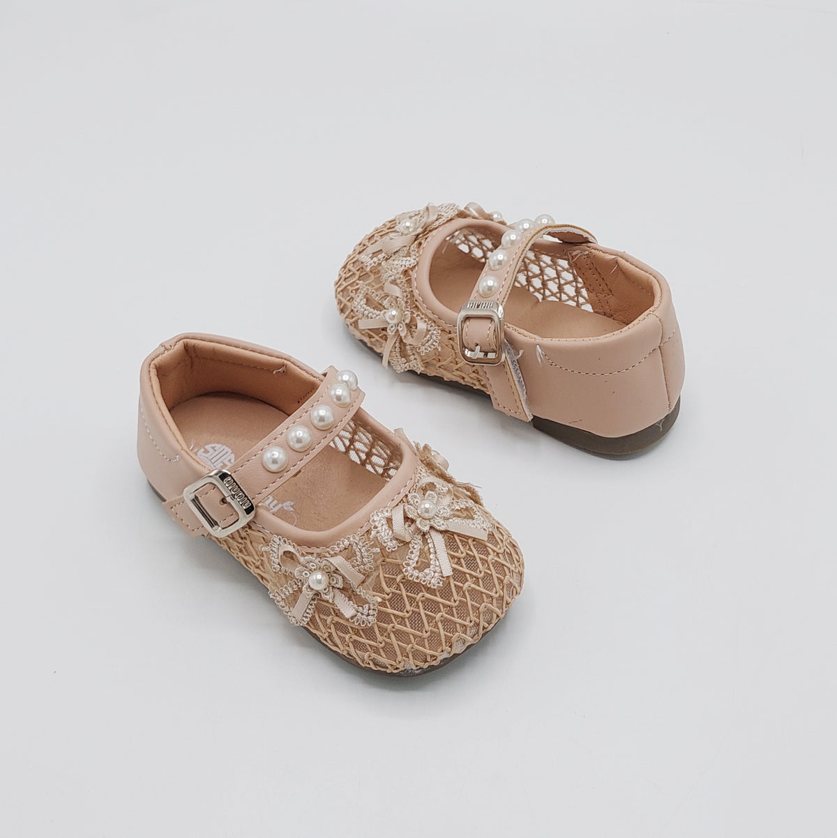 Girl's Beautiful Design Soft Sole Pumps for Kids - JJL01 (Peach)